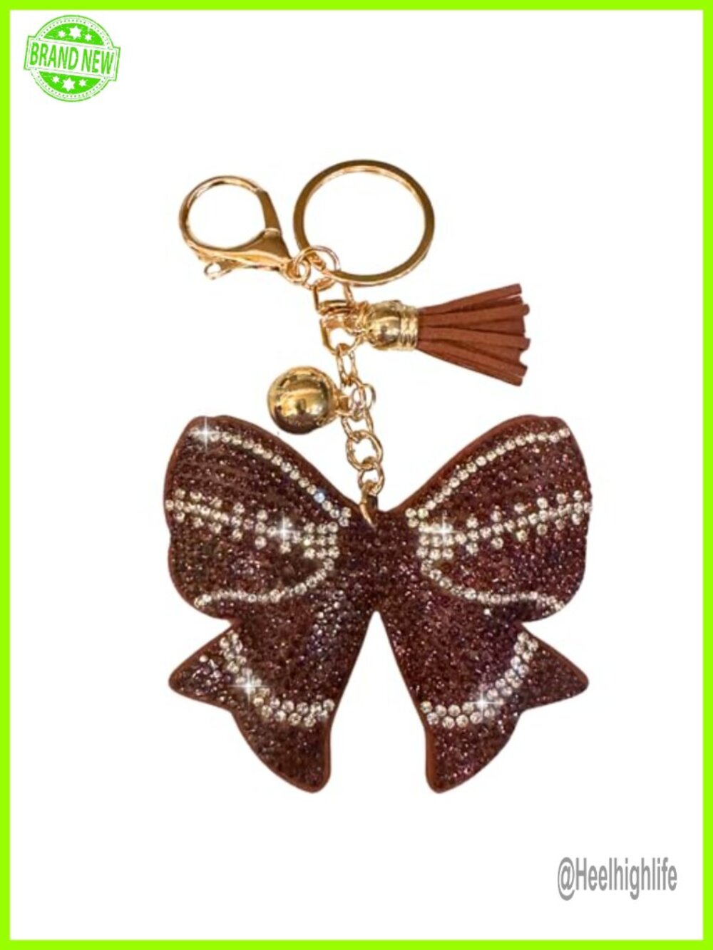 Rhinestone Bling Keychain Purse Charm for Women and Girls